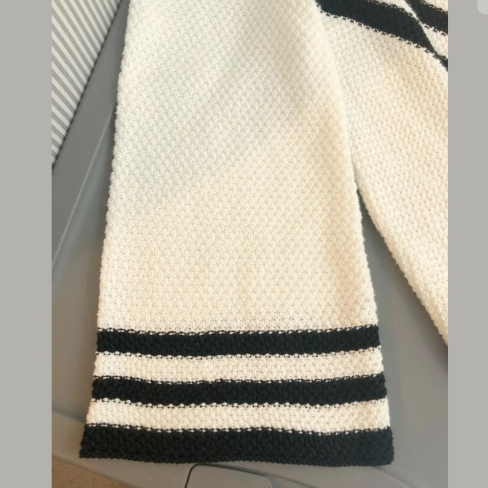 Willi Smith Knit Cardigan Size S Black & White - Picture 5 of 6